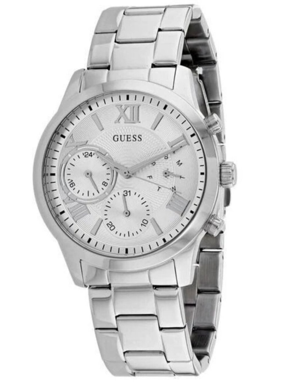 Guess Men's Solar Silver Dial Watch W1070L1